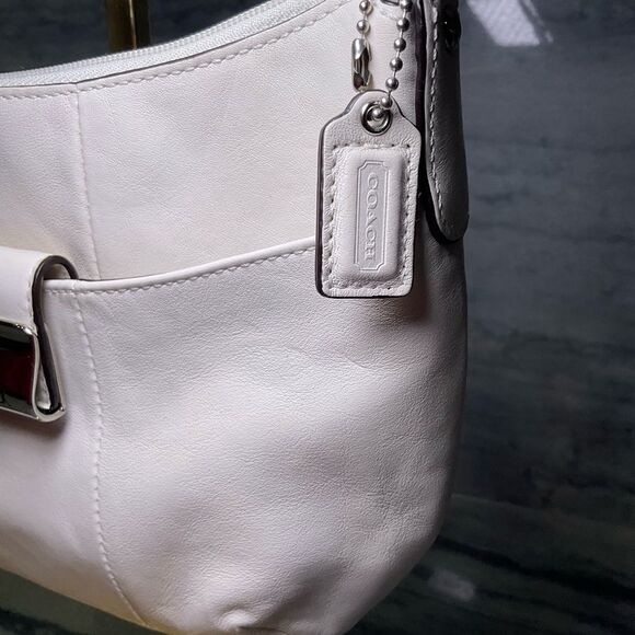 Coach White Leather Kristen Small Shoulder Bag - Picture 3 of 15